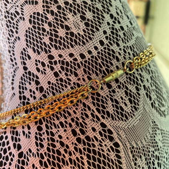 Super Cute Gold and White Enamel Butterfly Stacked Necklace - Picture 3 of 4